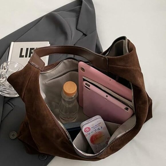 Slouchy Suede Shoulder Bags For Women Underarm Bag Womens Tote Bag Work Purses C - Picture 5 of 6